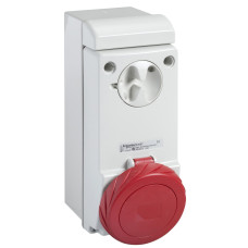 Розетка настінна з блокуючим перемикачем, 16A, 3P+E, IP65, 380-415В, Schneider Electric 83085