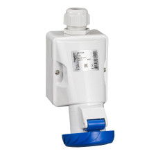 Розетка настінна з коробом, гвинтова, 16А, 2Р+Е, IP67, 200-250В, Schneider Electric 83154
