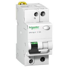 Диф. автоматичний вимикач DPN Vigi K 1P+N, 6кА, 10A, крива С, тип А, 30мA, Schneider Electric A9D21610