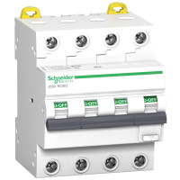Дифф. автоматический выключатель IC60 4P, 6кA, 25А, кривая C, тип АC, 30mA, Schneider Electric A9D57425