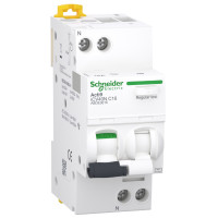 Диф. автоматичний вимикач iCV40N 1P+N, 16A, крива C, 30мA, тип АС, Schneider Electric A9DE3616