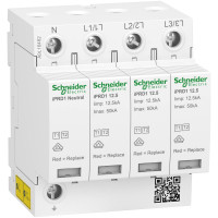 Ограничитель перенапряжения iPRD1 12.5r 3PN 50kA Тип 1+2, Schneider Electric A9L16482