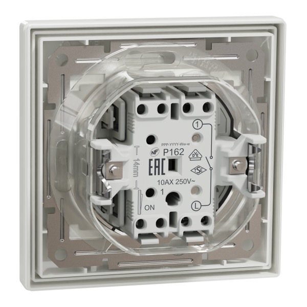 Вимикач зі ступенем захисту IP44, Білий, Asfora EPH0100221