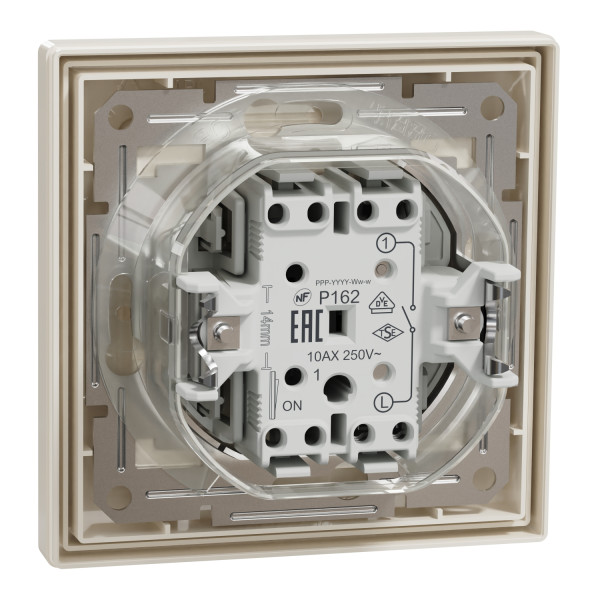 Вимикач зі ступенем захисту IP44, Кремовий, Asfora EPH0100223