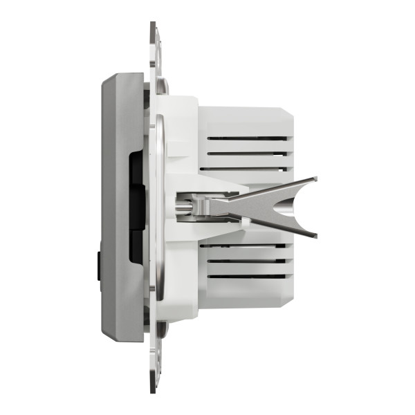 Розетка USB, 2 виходи, тип А+С 2,4А, Алюміній, Asfora EPH2700361