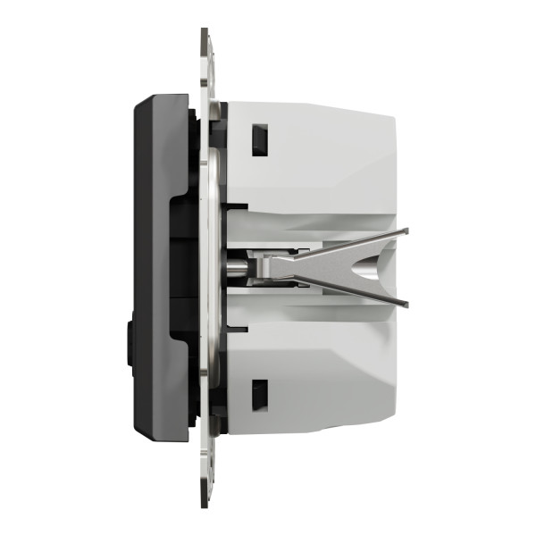 Розетка USB, 2 виходи, тип А+С 3А, 45 Вт, Антрацит, Asfora EPH2700471