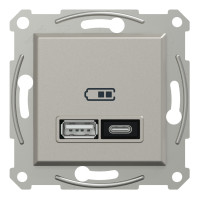 Розетка USB, 2 выхода, тип А+С  21 Вт, Бронза, Asfora EPH2700569