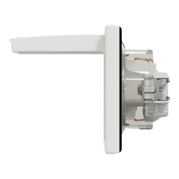 Розетка з заземленням, з кришкою та шторками, IP44, Біла, Asfora EPH3100321