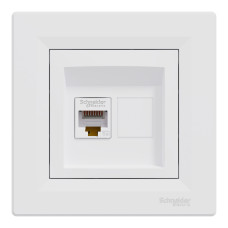 Розетка комп'ютерна, RJ45, кат.5е, UTP, Біла, Asfora EPH4300121