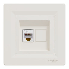 Розетка комп'ютерна, RJ45, кат.5е, UTP, Кремова, Asfora EPH4300123