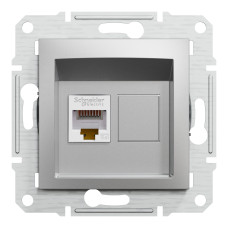 Розетка комп'ютерна, RJ45, кат.5е, UTP, Алюміній, Asfora, EPH4300161