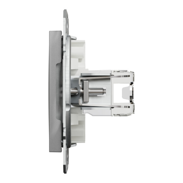 Розетка комп'ютерна, RJ45, кат.5е, UTP, Алюміній, Asfora, EPH4300161