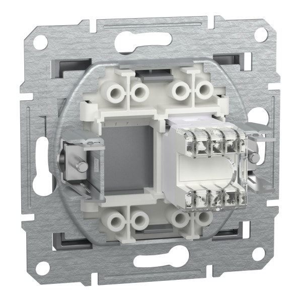 Розетка комп'ютерна, RJ45, кат.5е, UTP, Сталь, Asfora, EPH4300162