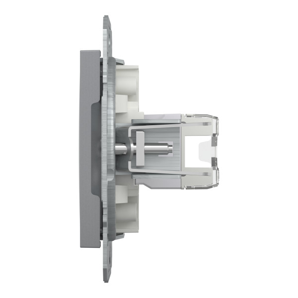 Розетка комп'ютерна, RJ45, кат.5е, UTP, Сталь, Asfora, EPH4300162