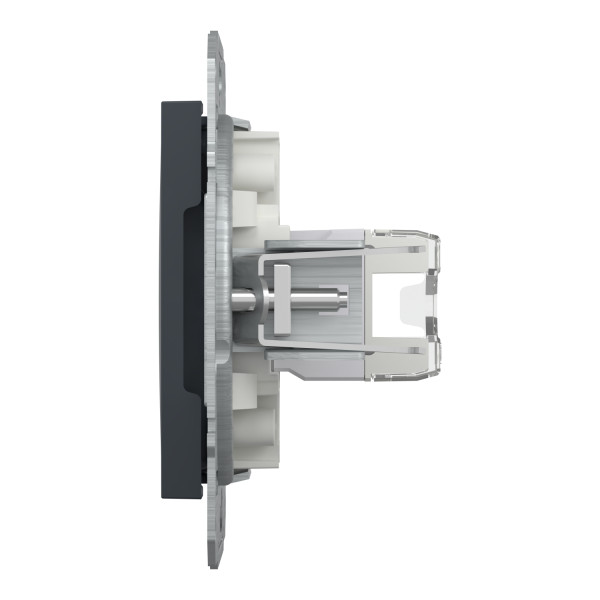 Розетка комп'ютерна, RJ45, кат.5е, UTP, Антрацит, Asfora, EPH4300171