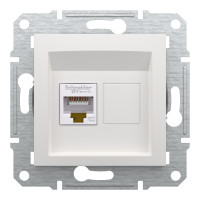 Розетка комп'ютерна, RJ45, кат.5е, UTP, Біла, Asfora EPH4370121