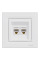 Розетка комп'ютерна, RJ45, кат.5е, UTP, подвійна, Біла, Asfora EPH4400121