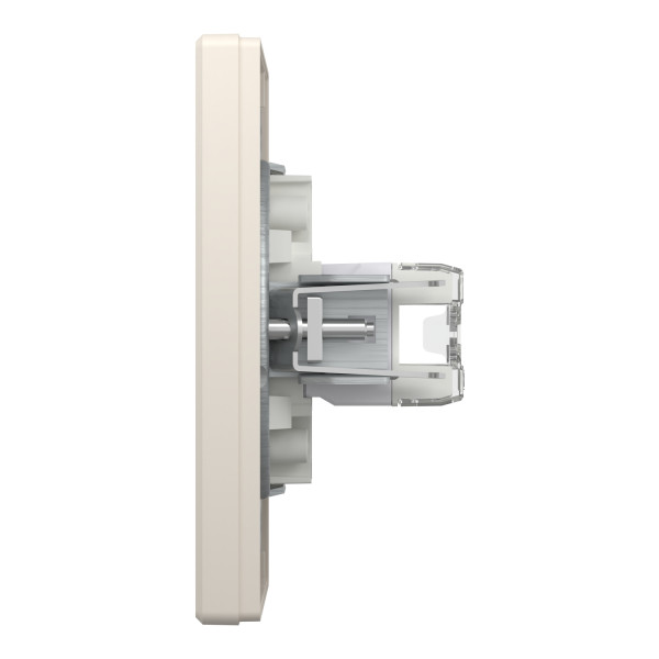Розетка комп'ютерна, RJ45, кат.5е, UTP, подвійна, Кремова, Asfora EPH4400123