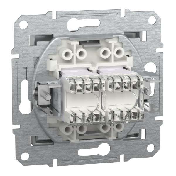 Розетка комп'ютерна, RJ45, кат.5е, UTP, подвійна, Алюміній, Asfora, EPH4400161