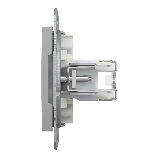 Розетка комп'ютерна, RJ45, кат.5е, UTP, подвійна, Алюміній, Asfora, EPH4400161