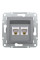 Розетка комп'ютерна, RJ45, кат.5е, UTP, подвійна, Сталь, Asfora, EPH4400162