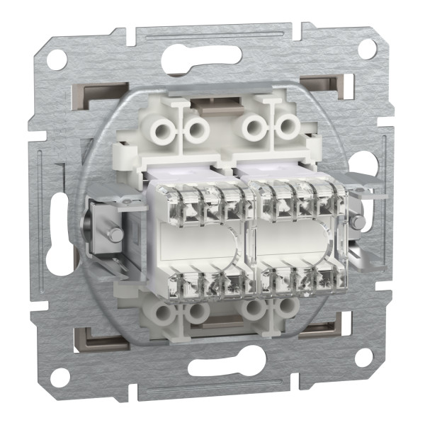 Розетка комп'ютерна, RJ45, кат.5е, UTP, подвійна, Бронза, Asfora, EPH4400169