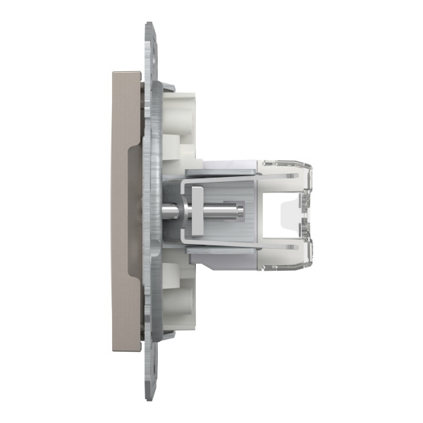 Розетка комп'ютерна, RJ45, кат.5е, UTP, подвійна, Бронза, Asfora, EPH4400169