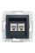 Розетка комп'ютерна, RJ45, кат.5е, UTP, подвійна, Антрацит, Asfora, EPH4400171