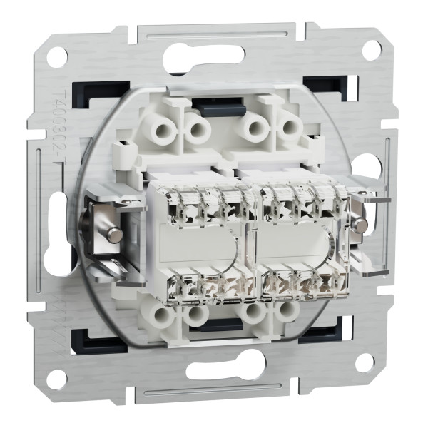 Розетка комп'ютерна, RJ45, кат.5е, UTP, подвійна, Антрацит, Asfora, EPH4400171