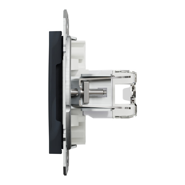 Розетка комп'ютерна, RJ45, кат.5е, UTP, подвійна, Антрацит, Asfora, EPH4400171