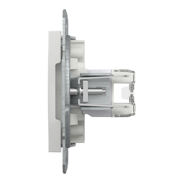 Розетка комп'ютерна, RJ45, кат.5е, UTP, подвійна, Біла, Asfora EPH4470121