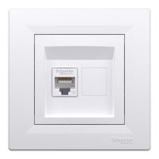 Розетка комп'ютерна, RJ45, кат.6, UTP, Біла, Asfora EPH4700121