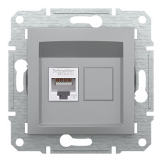 Розетка комп'ютерна, RJ45, кат.6, UTP, Алюміній, Asfora, EPH4700161