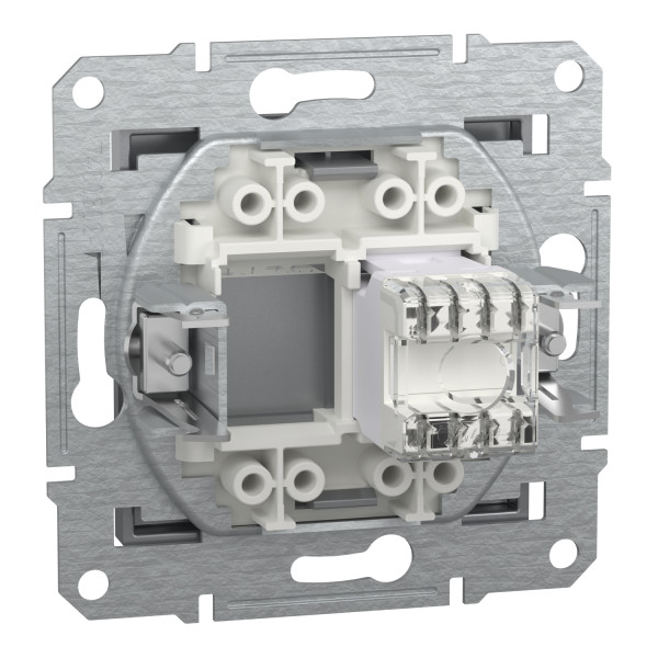Розетка комп'ютерна, RJ45, кат.6, UTP, Сталь, Asfora, EPH4700162