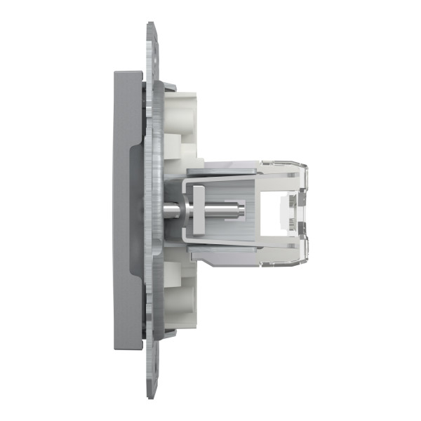 Розетка комп'ютерна, RJ45, кат.6, UTP, Сталь, Asfora, EPH4700162