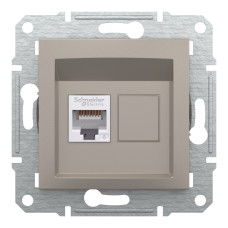 Розетка комп'ютерна, RJ45, кат.6, UTP, Бронза, Asfora, EPH4700169