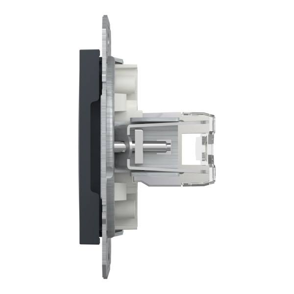 Розетка комп'ютерна, RJ45, кат.6, UTP, Антрацит, Asfora, EPH4700171