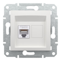 Розетка комп'ютерна, RJ45, кат.6, UTP, Біла, Asfora EPH4770121