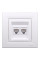 Розетка комп'ютерна, RJ45, кат.6, UTP, подвійна, Біла, Asfora EPH4800121
