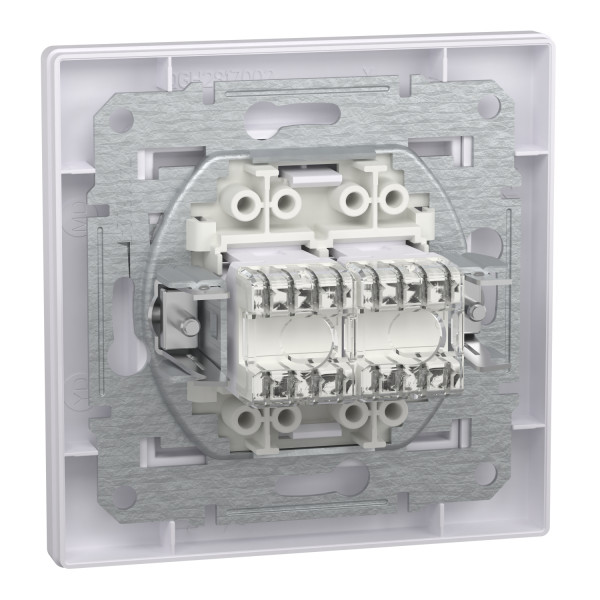 Розетка комп'ютерна, RJ45, кат.6, UTP, подвійна, Біла, Asfora EPH4800121