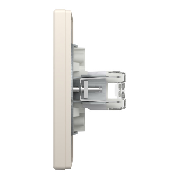 Розетка комп'ютерна, RJ45, кат.6, UTP, подвійна, Кремова, Asfora EPH4800123