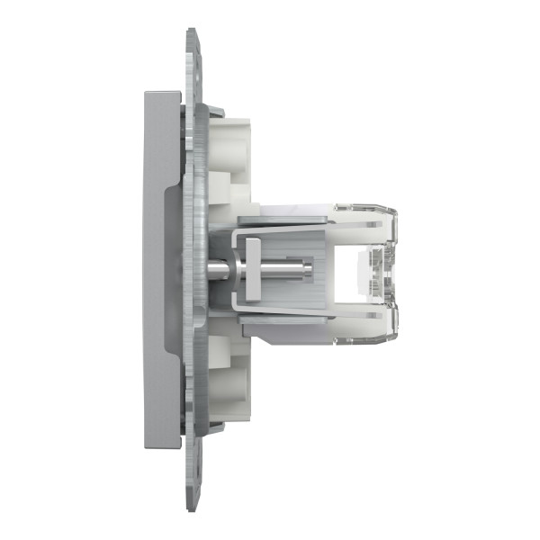 Розетка комп'ютерна, RJ45, кат.6, UTP, подвійна, Алюміній, Asfora, EPH4800161
