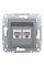 Розетка комп'ютерна, RJ45, кат.6, UTP, подвійна, Сталь, Asfora, EPH4800162