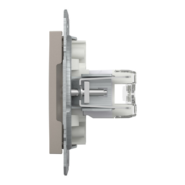 Розетка комп'ютерна, RJ45, кат.6, UTP, подвійна, Бронза, Asfora, EPH4800169