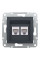 Розетка комп'ютерна, RJ45, кат.6, UTP, подвійна, Антрацит, Asfora, EPH4800171