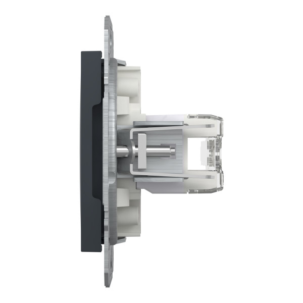 Розетка комп'ютерна, RJ45, кат.6, UTP, подвійна, Антрацит, Asfora, EPH4800171