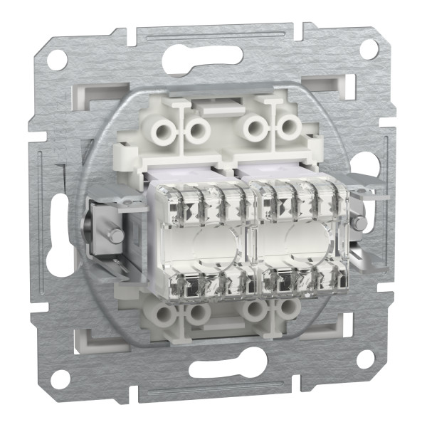 Розетка комп'ютерна, RJ45, кат.6, UTP, подвійна, Біла, Asfora EPH4870121