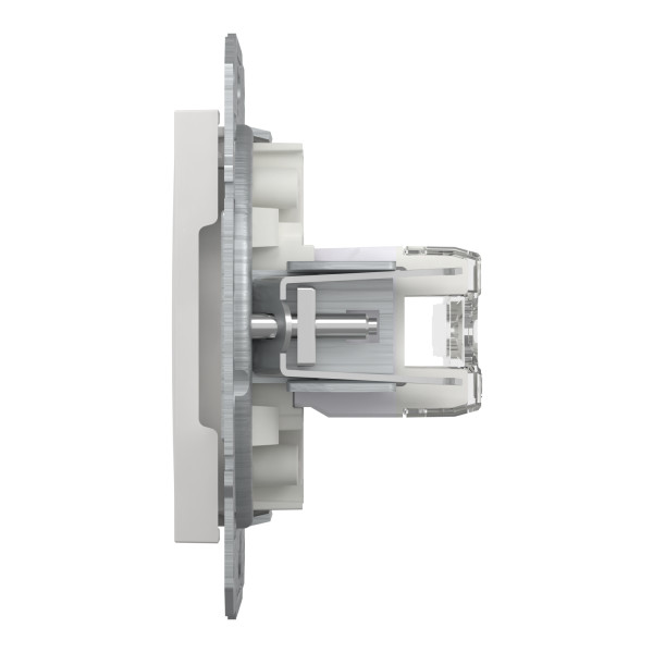 Розетка комп'ютерна, RJ45, кат.6, UTP, подвійна, Біла, Asfora EPH4870121