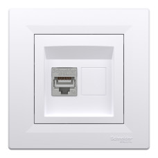 Розетка комп'ютерна, RJ45, кат.5е, STP, Біла, Asfora EPH5000121