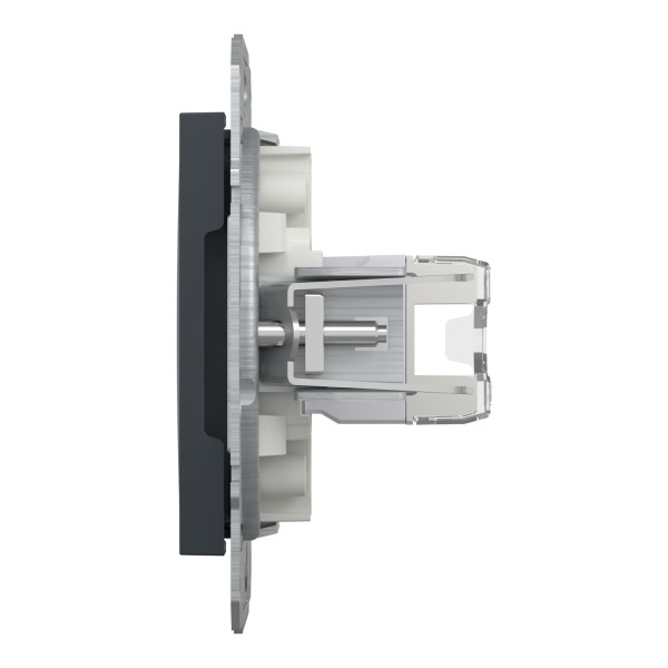 Розетка комп'ютерна, RJ45, кат.5е, STP, Антрацит, Asfora, EPH5000171